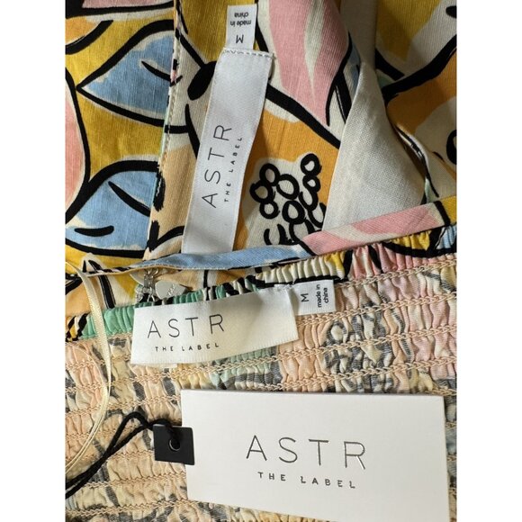 ASTR The Label Covina Tropical Print Skirt & Top Set M Medium Linen NEW